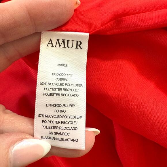 AMUR Strapless Maxi Dress Red Kaleidoscope Paisley NWT Sustainable Size 10 - Picture 9 of 10